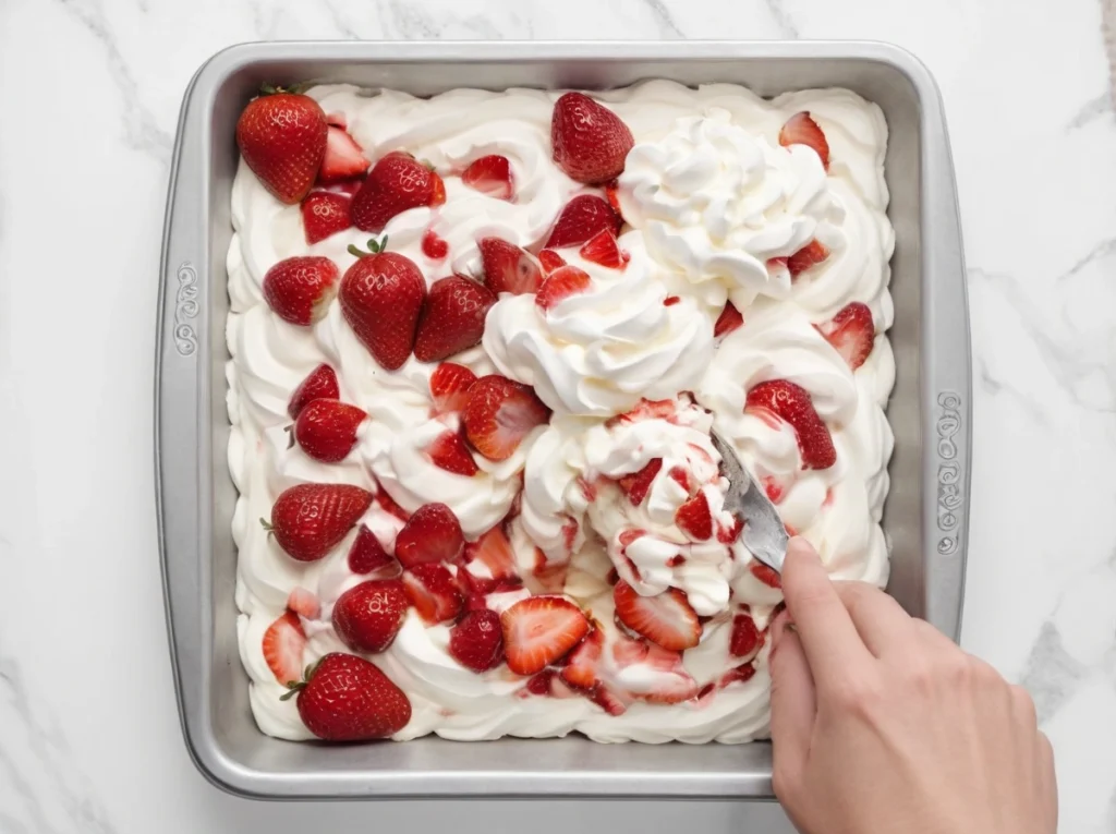 Quick no-churn strawberry ice cream recipe using frozen berries.