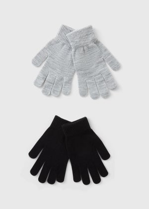 2 Pack Black & Grey Gloves