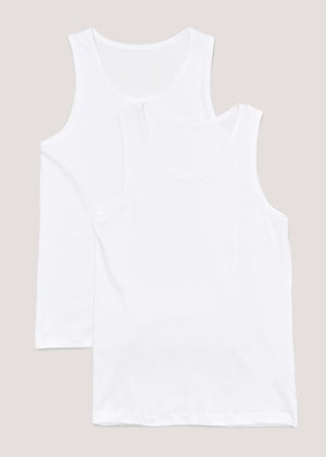 2 Pack White Vests