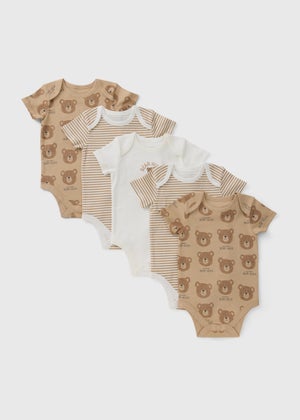 5 Pack Baby Brown Bear Bodysuits (Newborn-23mths)
