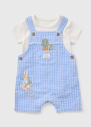 Baby Blue Peter Rabbit Gingham Dungarees (Newborn-23mths)