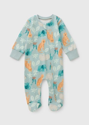 Baby Sage Safari Zipped Sleepsuit (Newborn-23mths)