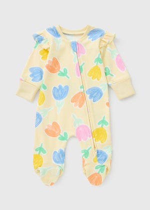 Baby Yellow Tulip Zipped Sleepsuit (Newborn-23mths) Baby Yellow Tulip Zipped Sleepsuit (Newborn-23mths)