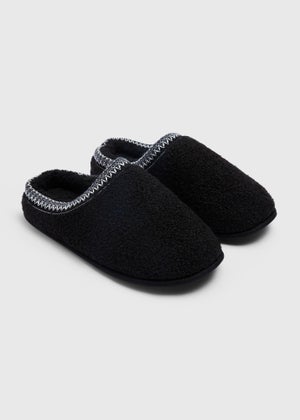 Black Borg Trim Mule Slipper