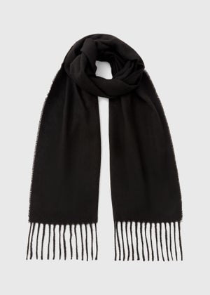 Black Fringe Trim Scarf