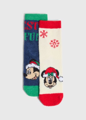 Disney 2 Pack Multicolour Mickey Mouse Socks (Younger 6-Older 6.5) Disney 2 Pack Multicolour Mickey Mouse Socks (Younger 6-Older 6.5)