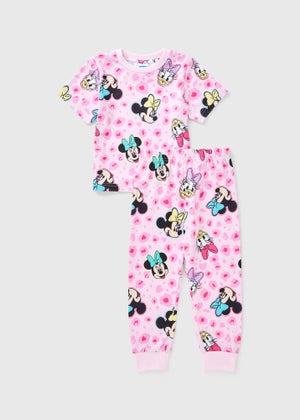 Disney Girls Pink Minnie Mouse Animal Print Pyjama Set (1-7yrs) Disney Girls Pink Minnie Mouse Animal Print Pyjama Set (1-7yrs)
