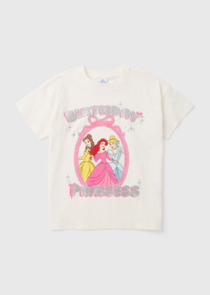 Disney Princess Girls Cream Birthday T-Shirt (3-9yrs)