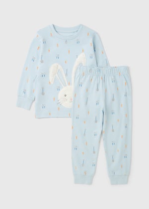 Girls Blue Easter Bunny Applique Long Pyjama Set (1-7yrs) Girls Blue Easter Bunny Applique Long Pyjama Set (1-7yrs)