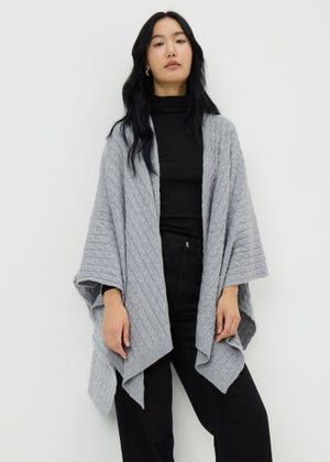 Grey Baby Cable Shawl Grey Baby Cable Shawl