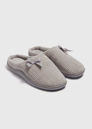 Grey Hidden Support Mule Slippers Grey Hidden Support Mule Slippers