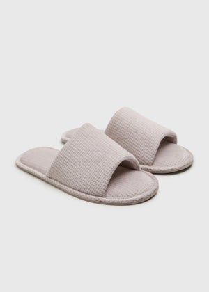 Grey Waffle Slider Slippers Grey Waffle Slider Slippers