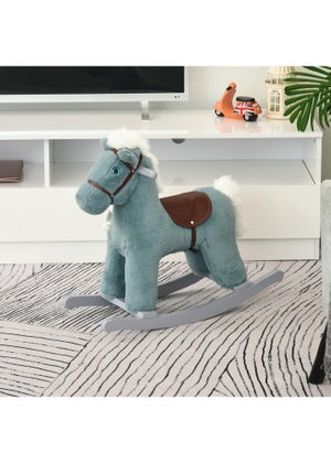 HOMCOM Kids Plush Rocking Horse Toy Blue HOMCOM Kids Plush Rocking Horse Toy Blue