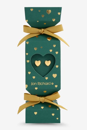 Jon Richard 18K Gold Plated Heart Earrings Gift Cracker