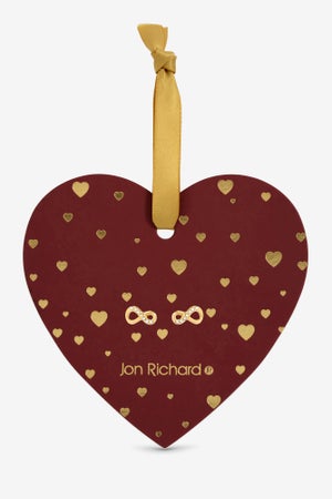 Jon Richard 18K Gold Plated Pave Infinity Earrings Hanging Heart