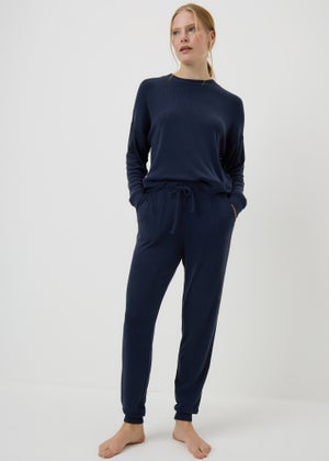 Navy Cuffed Lounge Set