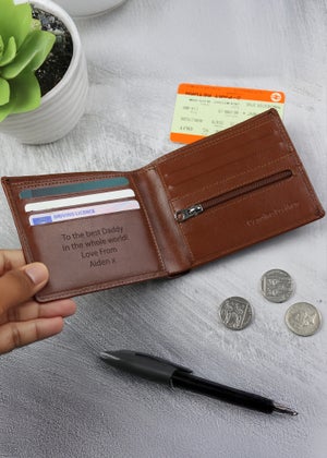 Personalised Memento Company Tan Leather Wallet Personalised Memento Company Tan Leather Wallet