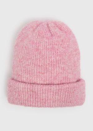 Pink Ribbed Beanie