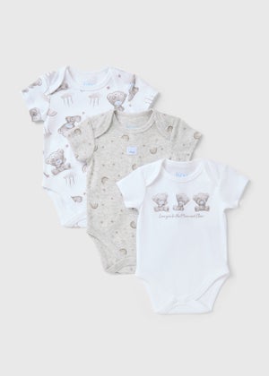 Tiny Tatty Teddy 3 Pack White Bodysuits (Newborn-12mths)