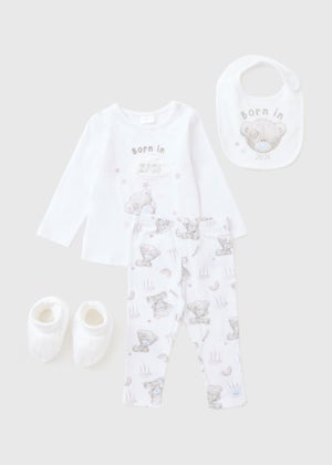 Tiny Tatty Teddy 4 Piece Baby White Gift Set (Newborn-12mths)